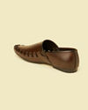 alt message - Manyavar Men Dark Brown Loafer Style Shoes image number 5